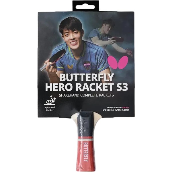 Фото - Ракетка для настільного тенісу Butterfly HERO Racket S3 Dang Qiu (6251730002)